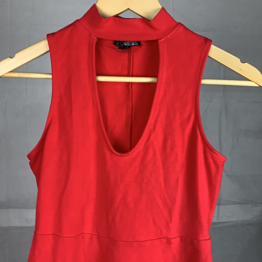 Express Red Body Con Cut out Dress - 298 - Picture 2 of 9
